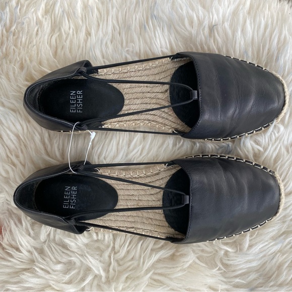 Eileen Fisher Lee Washed Leather Espadrille Flat size 9. In great condition - Picture 9 of 10